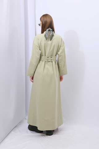 Biye Detaylı Kemerli Elbise Mint - 10