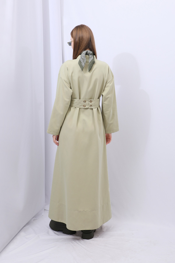 Biye Detaylı Kemerli Elbise Mint - 10