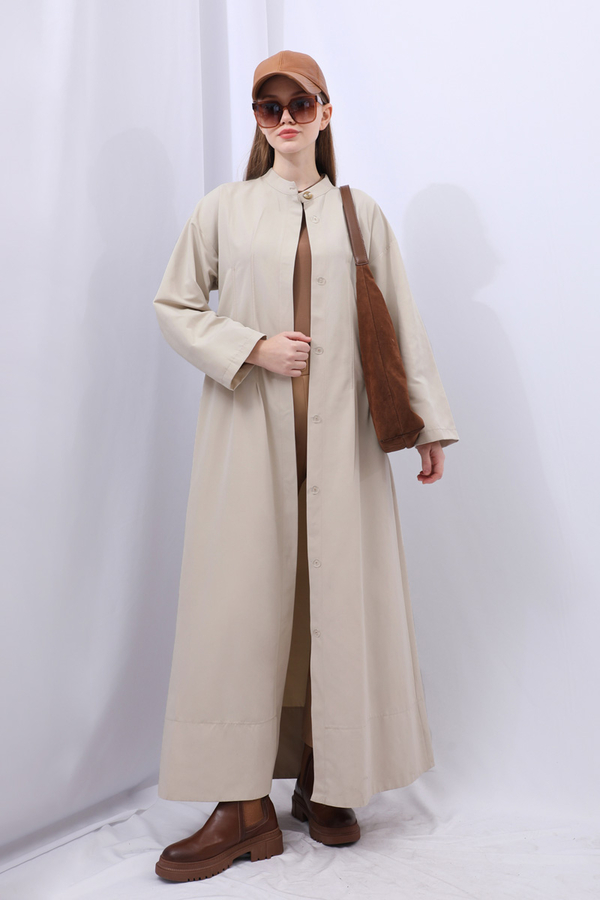 Biye Detaylı Kemerli Elbise Taş - 1