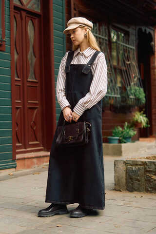 Biye Kuşaklı Denim Jile Koyu Mavi - 5