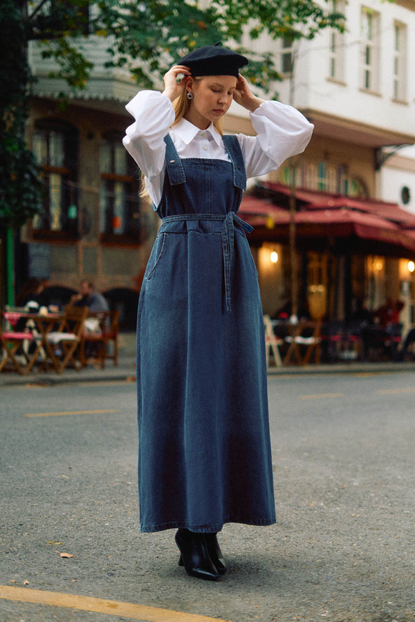 Biye Kuşaklı Denim Jile Mavi - 4