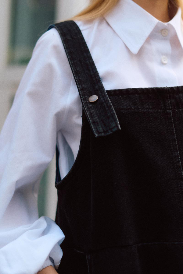 Biye Kuşaklı Denim Jile Siyah - 5