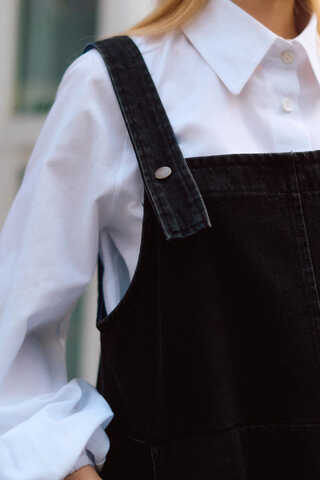 Biye Kuşaklı Denim Jile Siyah - 5