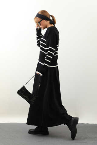 Biyeli Kısa Kazak Siyah - 7