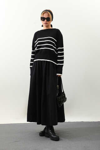 Biyeli Kısa Kazak Siyah - 9