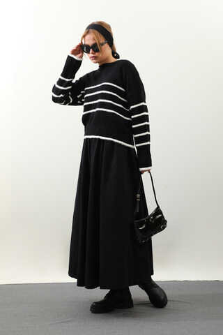 Biyeli Kısa Kazak Siyah - 10