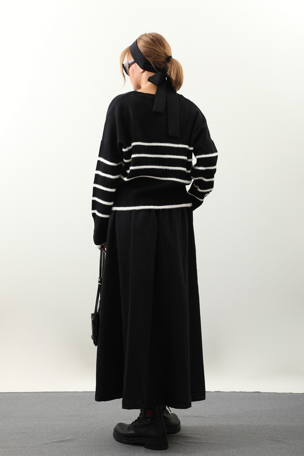 Biyeli Kısa Kazak Siyah - 14