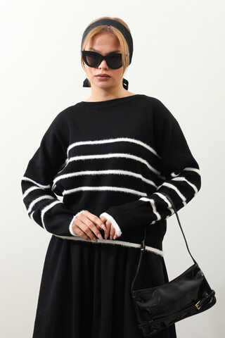 Biyeli Kısa Kazak Siyah - 4