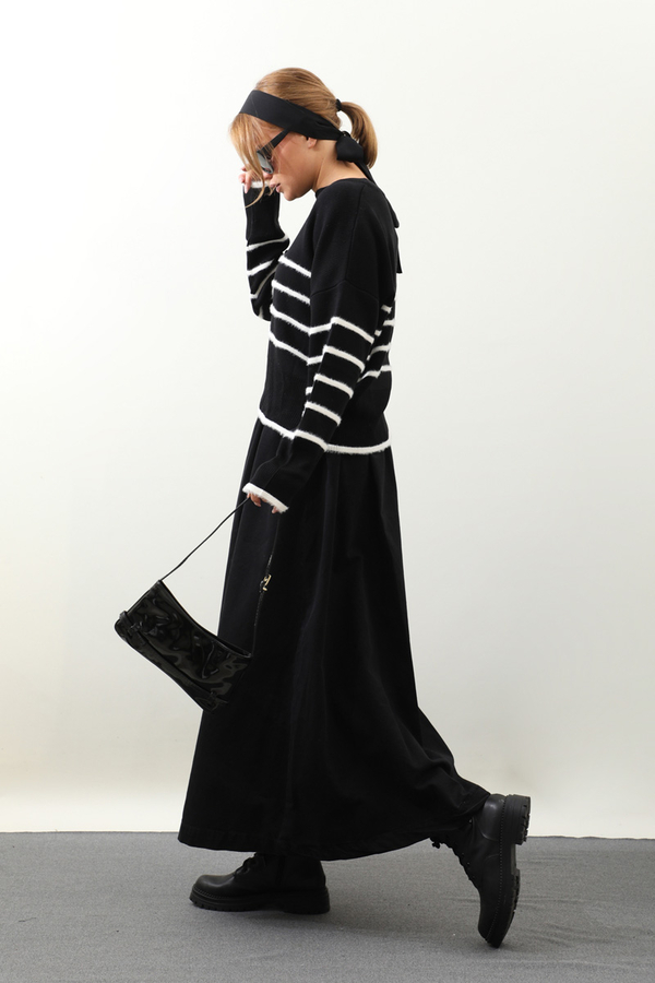 Biyeli Kısa Kazak Siyah - 16