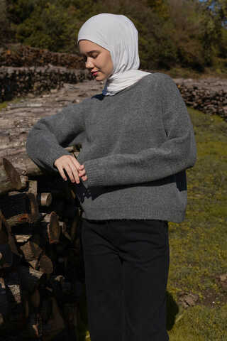 Biyeli Oversize Kazak Antrasit - 4