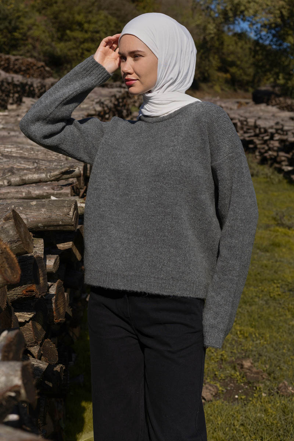 Biyeli Oversize Kazak Antrasit - 8