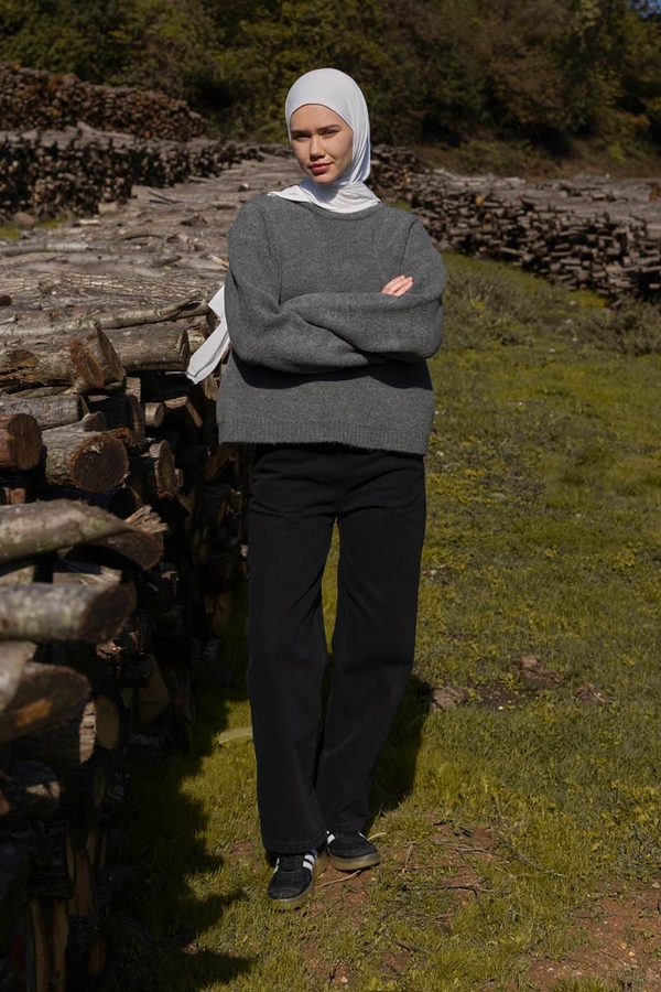 Biyeli Oversize Kazak Antrasit - 5