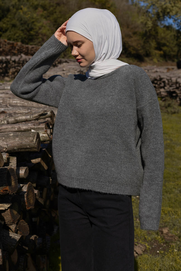 Biyeli Oversize Kazak Antrasit - 6