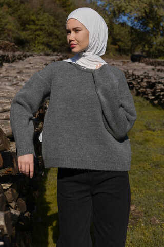 Biyeli Oversize Kazak Antrasit - 1