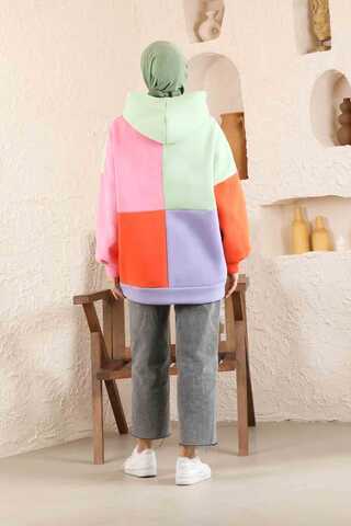 Bloklu Renkli Sweat Mint - 7