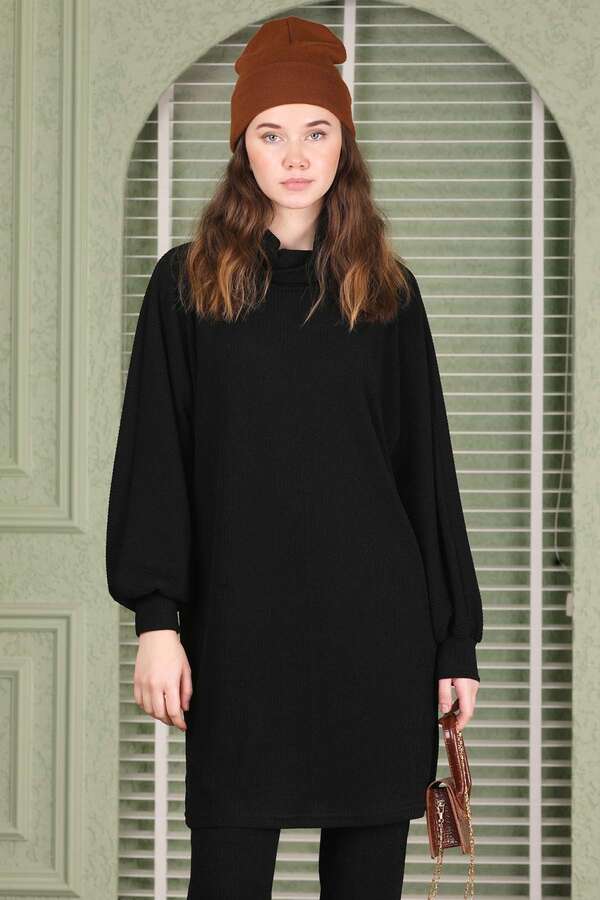 Throated Knitwear Spanish Suit Black - 2