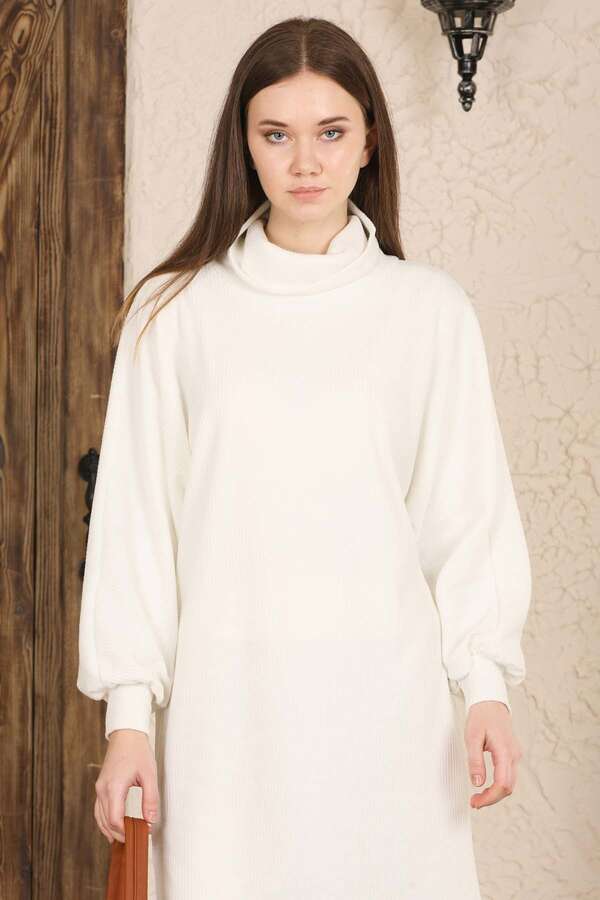 Throated Knitwear Spanish Suit Ecru - 2