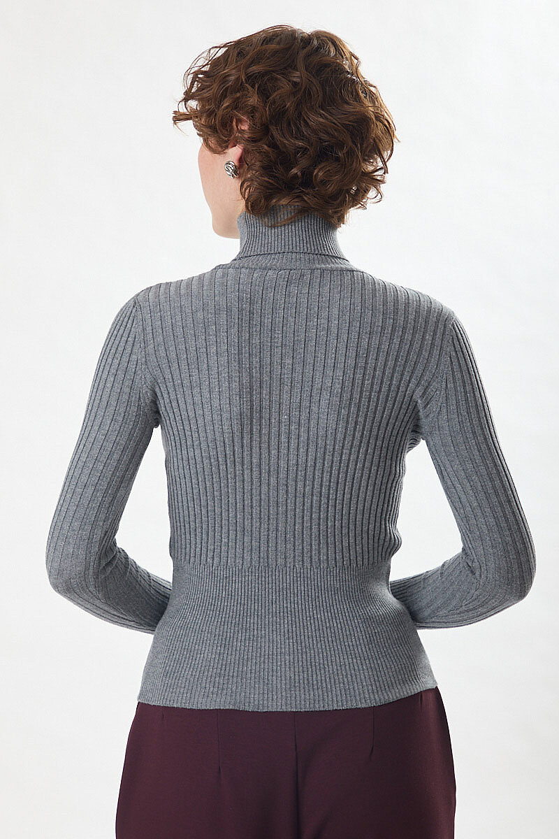 Boğazlı Premium Triko Body Gri - 6