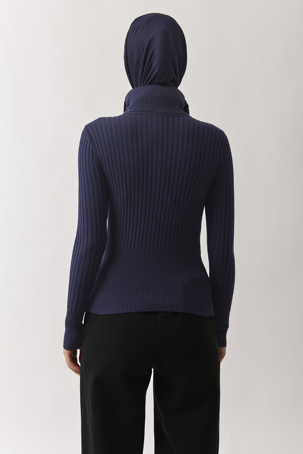 Boğazlı Premium Triko Body Lacivert - 12