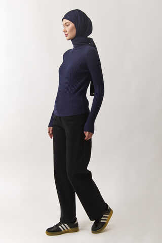 Boğazlı Premium Triko Body Lacivert - 10