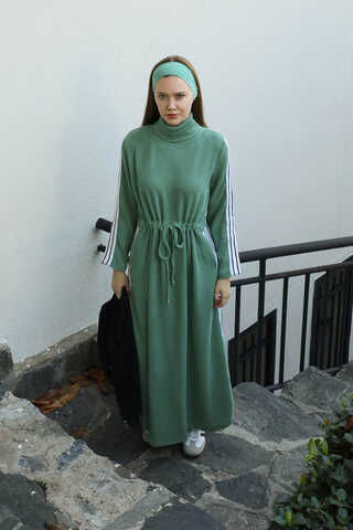Boğazlı Triko Elbise Mint - 2