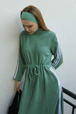 Boğazlı Triko Elbise Mint - 6