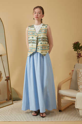 Bohem Desen Yelek Mint - 2