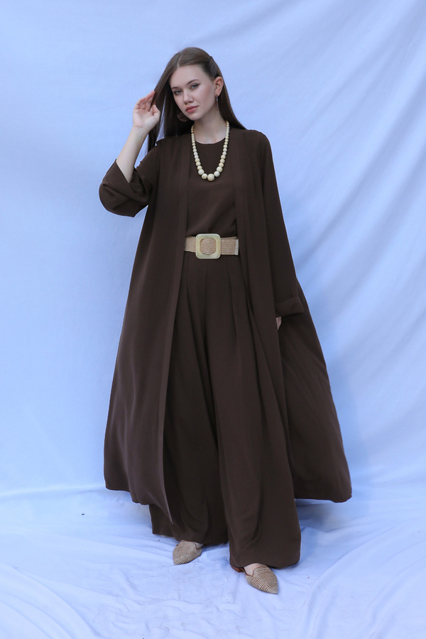 Bol Abaya Takım Acı Kahve - 3