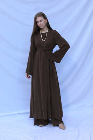 Bol Abaya Takım Acı Kahve - 4