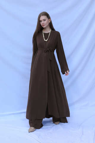 Bol Abaya Takım Acı Kahve - 5