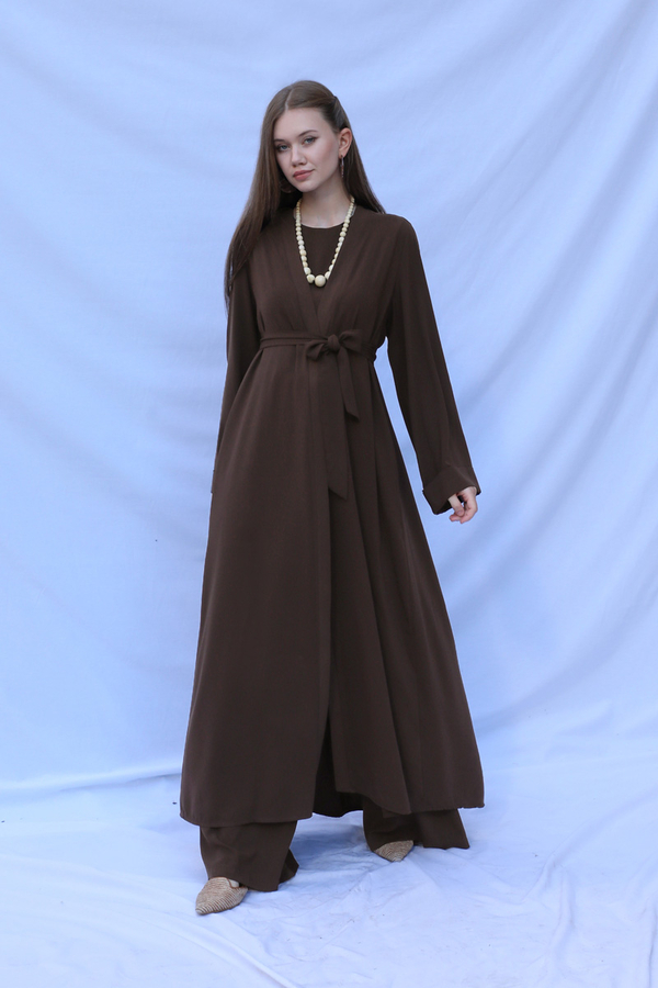 Bol Abaya Takım Acı Kahve - 5