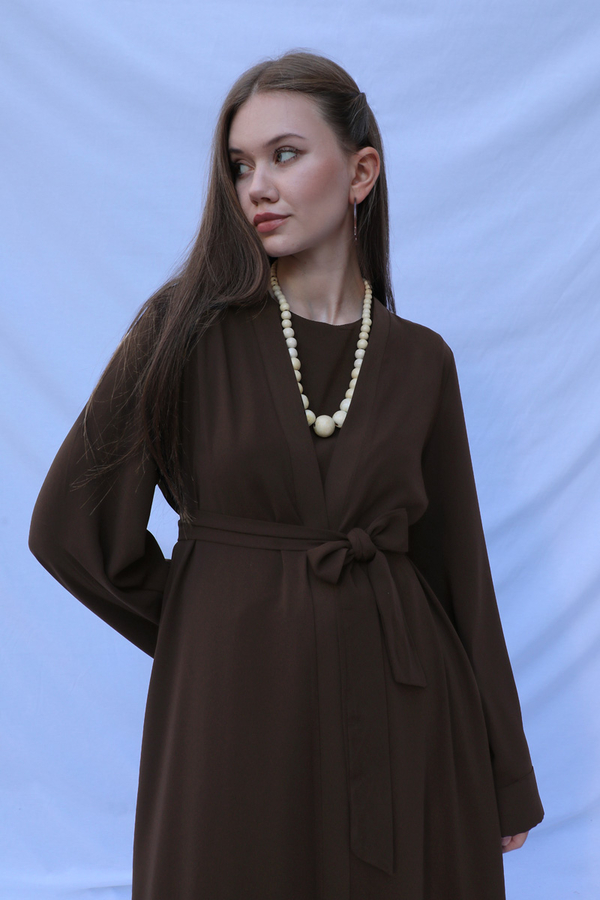 Bol Abaya Takım Acı Kahve - 7
