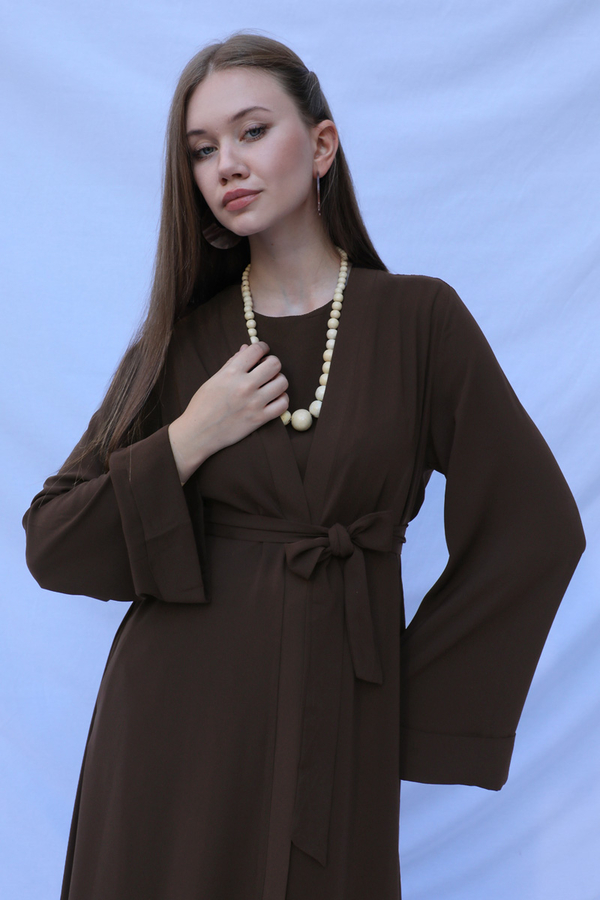 Bol Abaya Takım Acı Kahve - 1