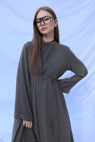 Bol Abaya Takım Füme - 7