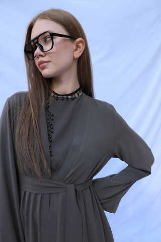 Bol Abaya Takım Füme - 8