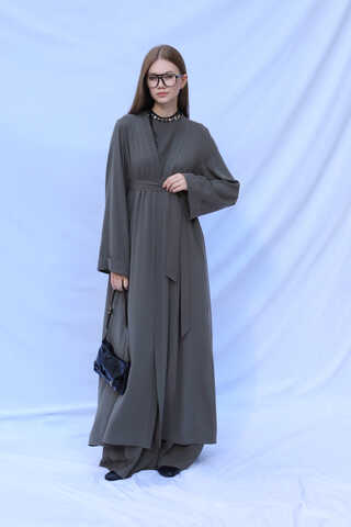 Bol Abaya Takım Füme - 6