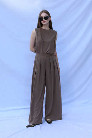 Bol Abaya Takım Koyu Vizon - 1