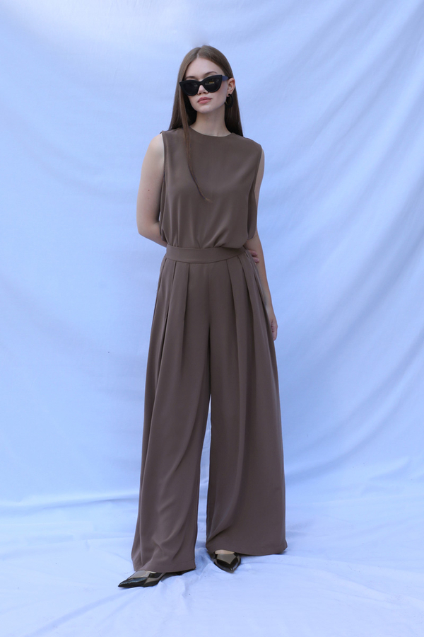 Bol Abaya Takım Koyu Vizon - 1