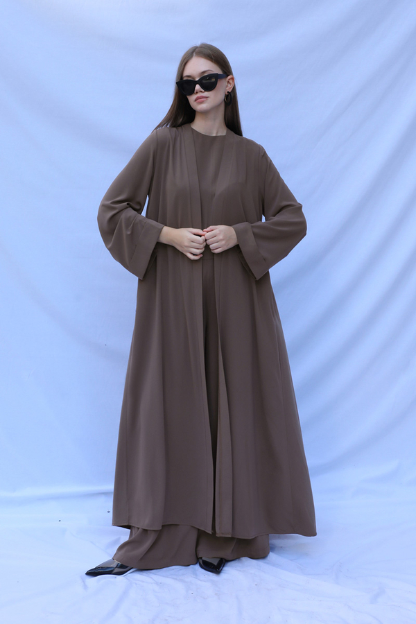 Bol Abaya Takım Koyu Vizon - 3