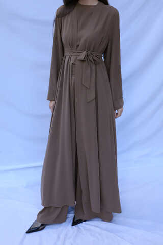 Bol Abaya Takım Koyu Vizon - 5