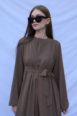 Bol Abaya Takım Koyu Vizon - 6