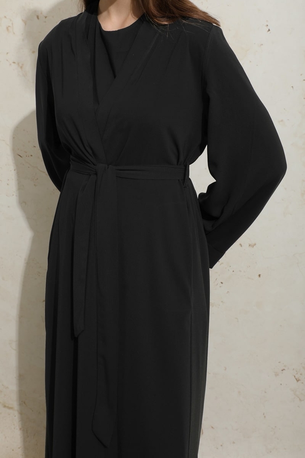 Bol Abaya Takım Siyah - 8