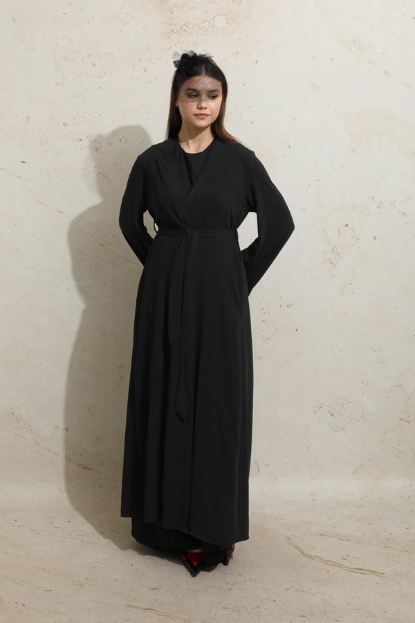 Bol Abaya Takım Siyah - 4