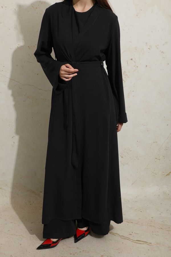 Bol Abaya Takım Siyah - 1