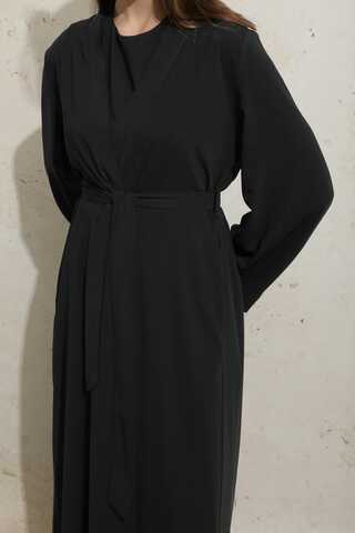 Bol Abaya Takım Siyah - 8