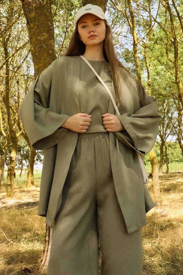 Bol Kimono Takım Haki - 3
