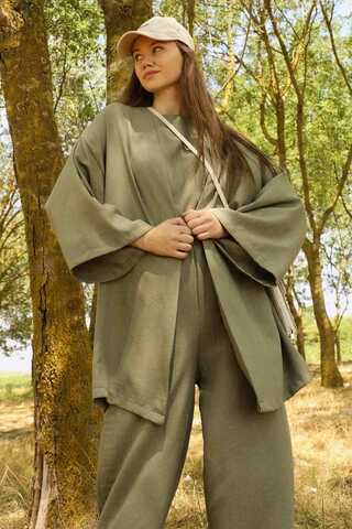 Bol Kimono Takım Haki - 4