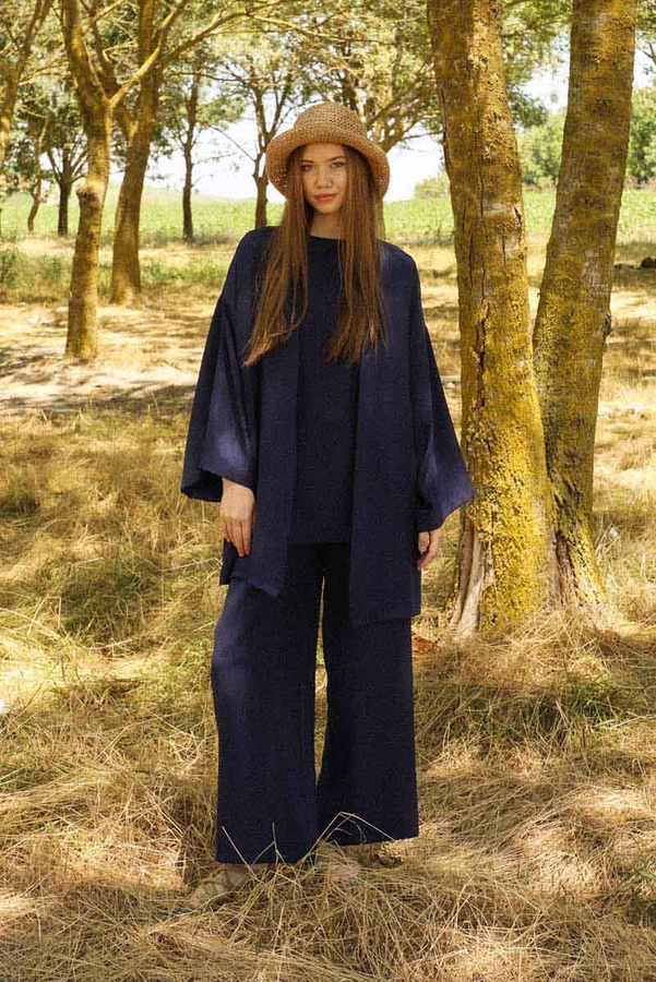 Bol Kimono Takım Lacivert - 3