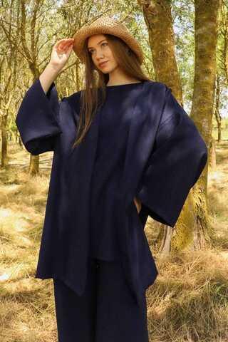 Bol Kimono Takım Lacivert - 1