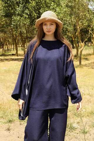 Bol Kimono Takım Lacivert - 2